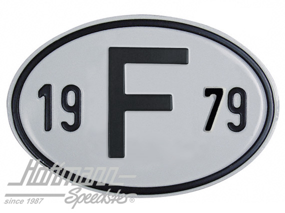 Nationalitätsschild "F", "1979", Alu