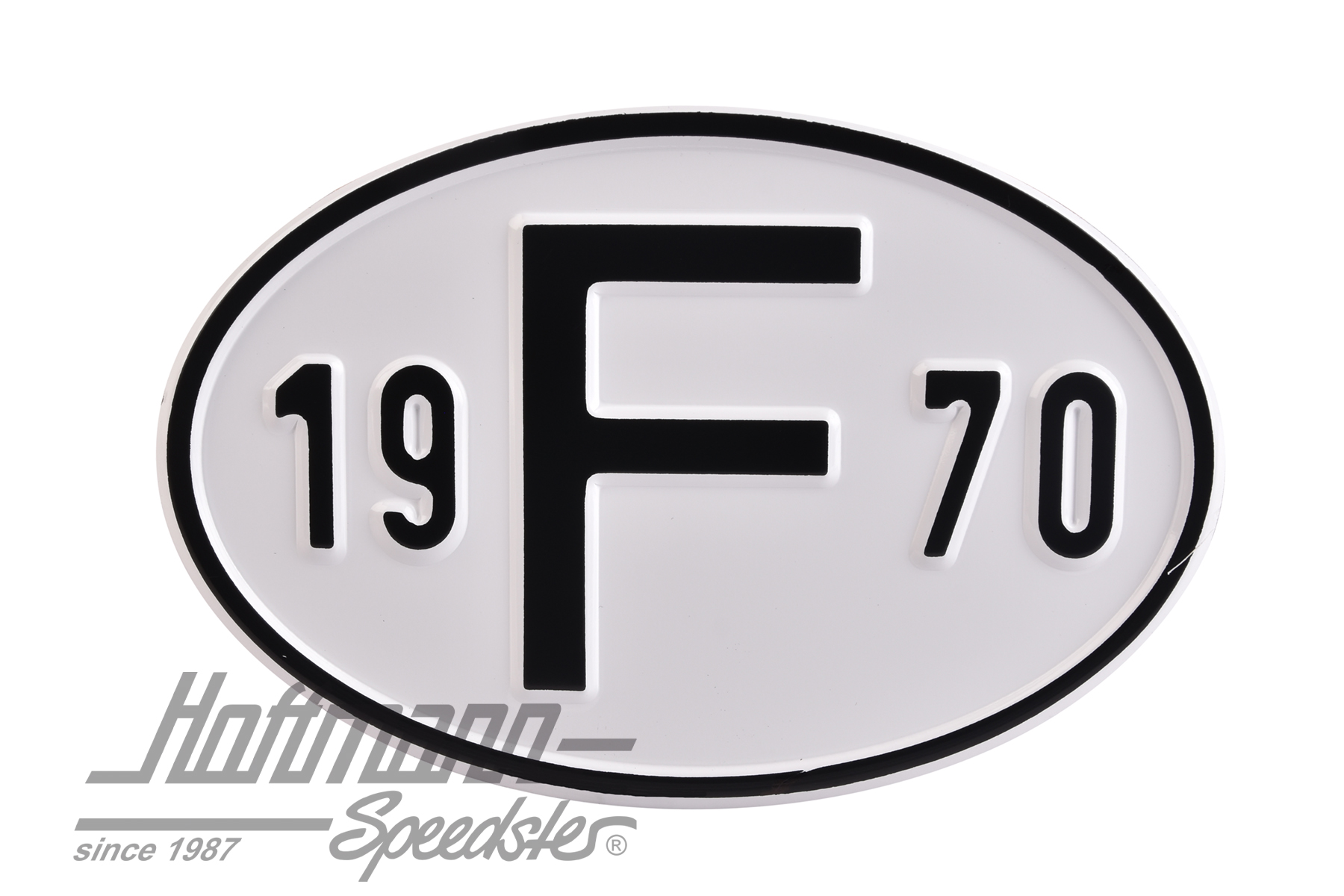Nationalitätsschild "F", "1970", Alu