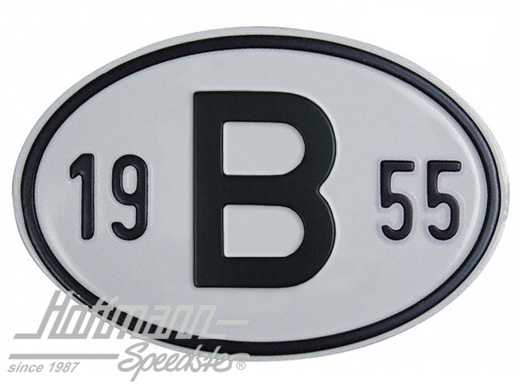 Nationalitätsschild "B", "1955", Alu Nationalitätsschild "B", "1955", Alu