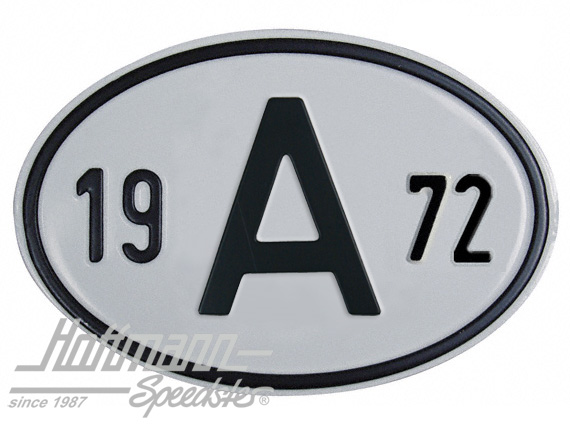 Nationalitätsschild "A", "1972", Alu