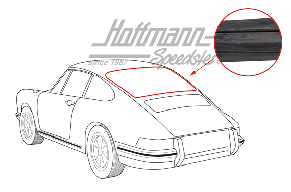 Heckscheibendichtung, 911 Coupé, mit Nut Heckscheibendichtung, 911 Coupé, mit Nut