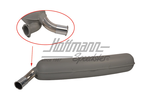 Auspufftopf, Edelstahl, 1x60mm, 83-89 Auspufftopf, Edelstahl, 1x60mm, 83-89