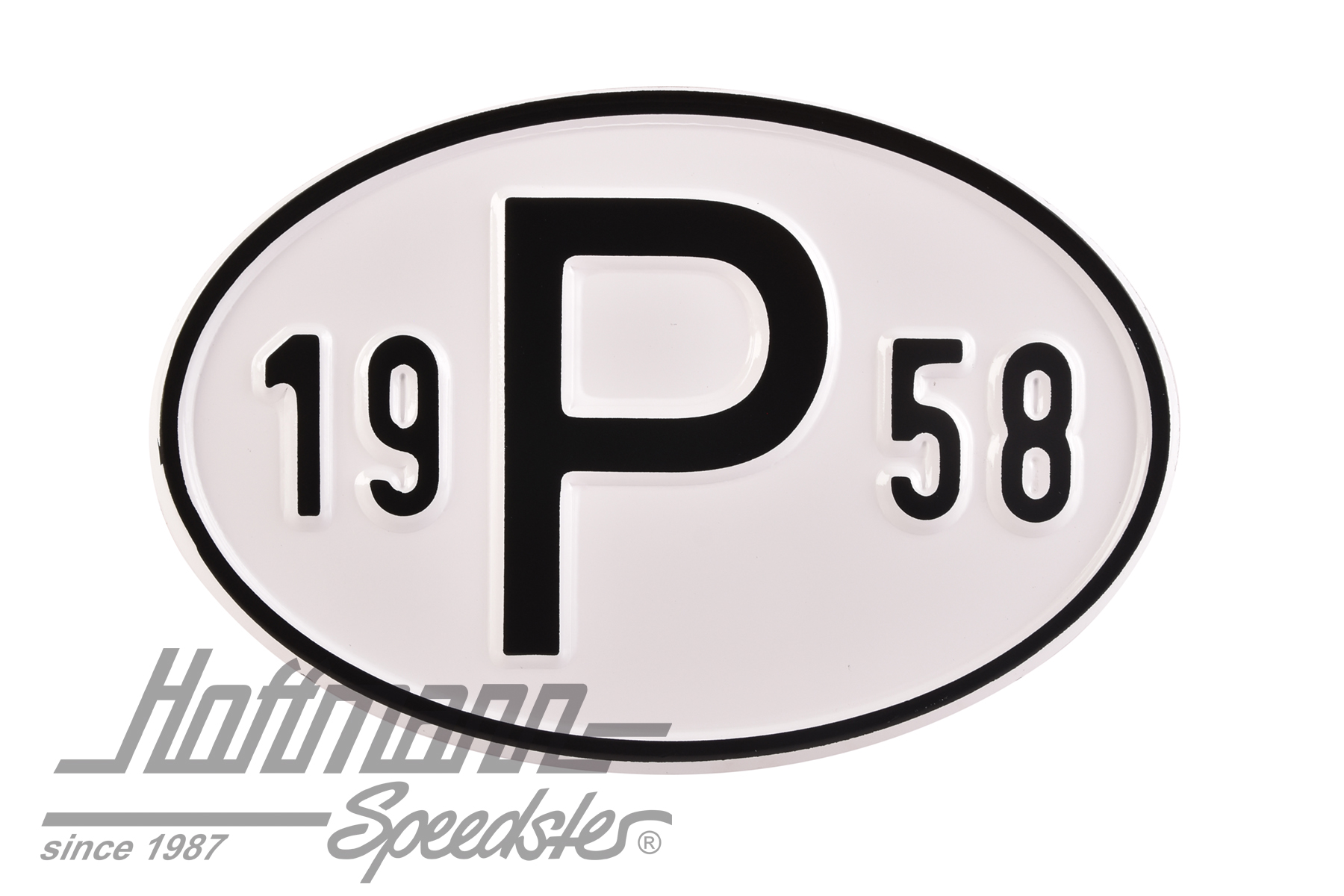 Nationalitätsschild "P", "1958", Alu