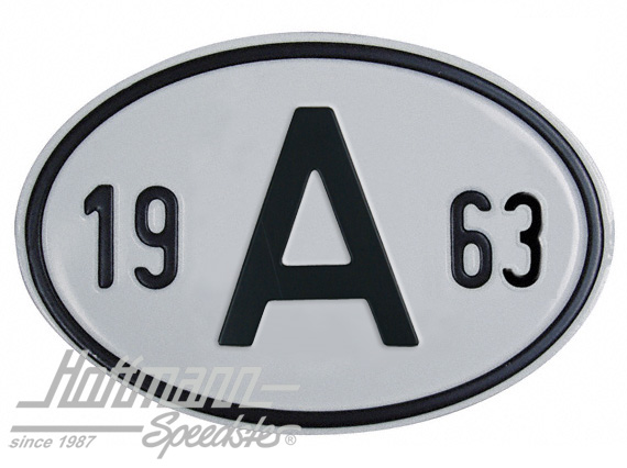 Nationalitätsschild "A", "1963", Alu Nationalitätsschild "A", "1963", Alu