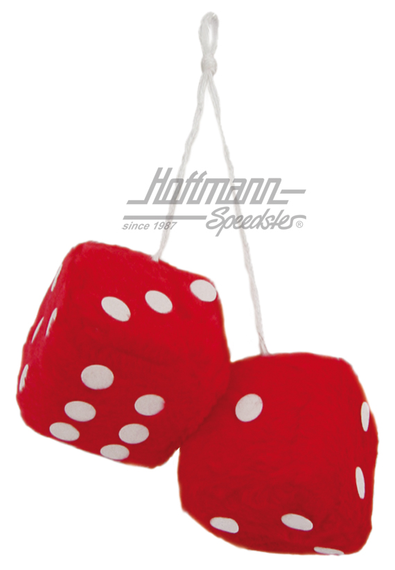 Fuzzy Dice, 6x6 cm, rot