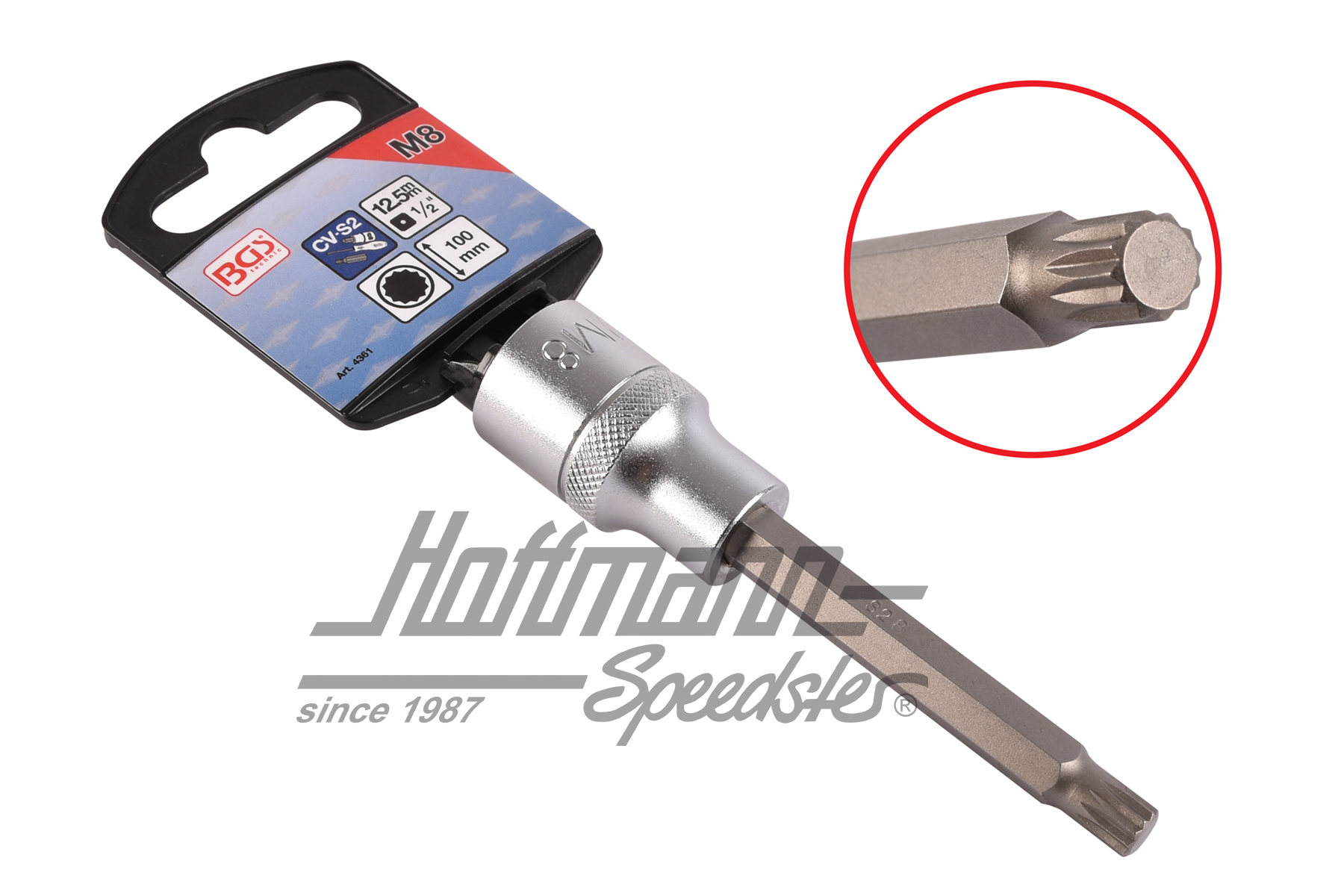 Vielzahn-Nuss M8, mit 1/2"Steckanschluss