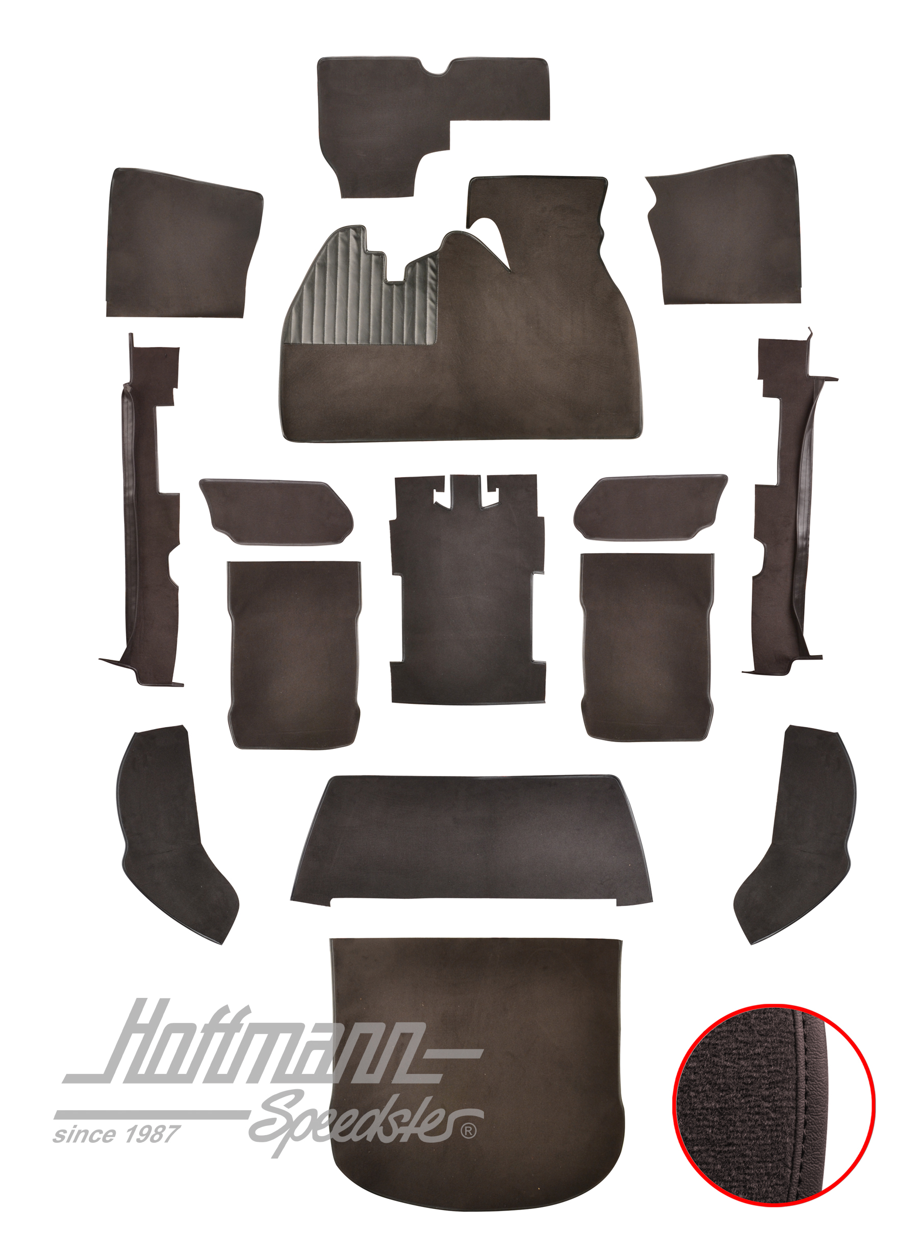 Teppichsatz für Limousine, 1303, anthrazit Teppichsatz für Limousine, 1303, anthrazit