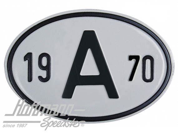 Nationalitätsschild "A", "1970", Alu Nationalitätsschild "A", "1970", Alu