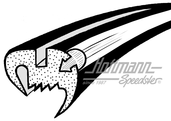 Frontscheibendichtung mit Nut, Limousine 8.64- (ohne 1303) Frontscheibendichtung mit Nut, Limousine 8.64- (ohne 1303)