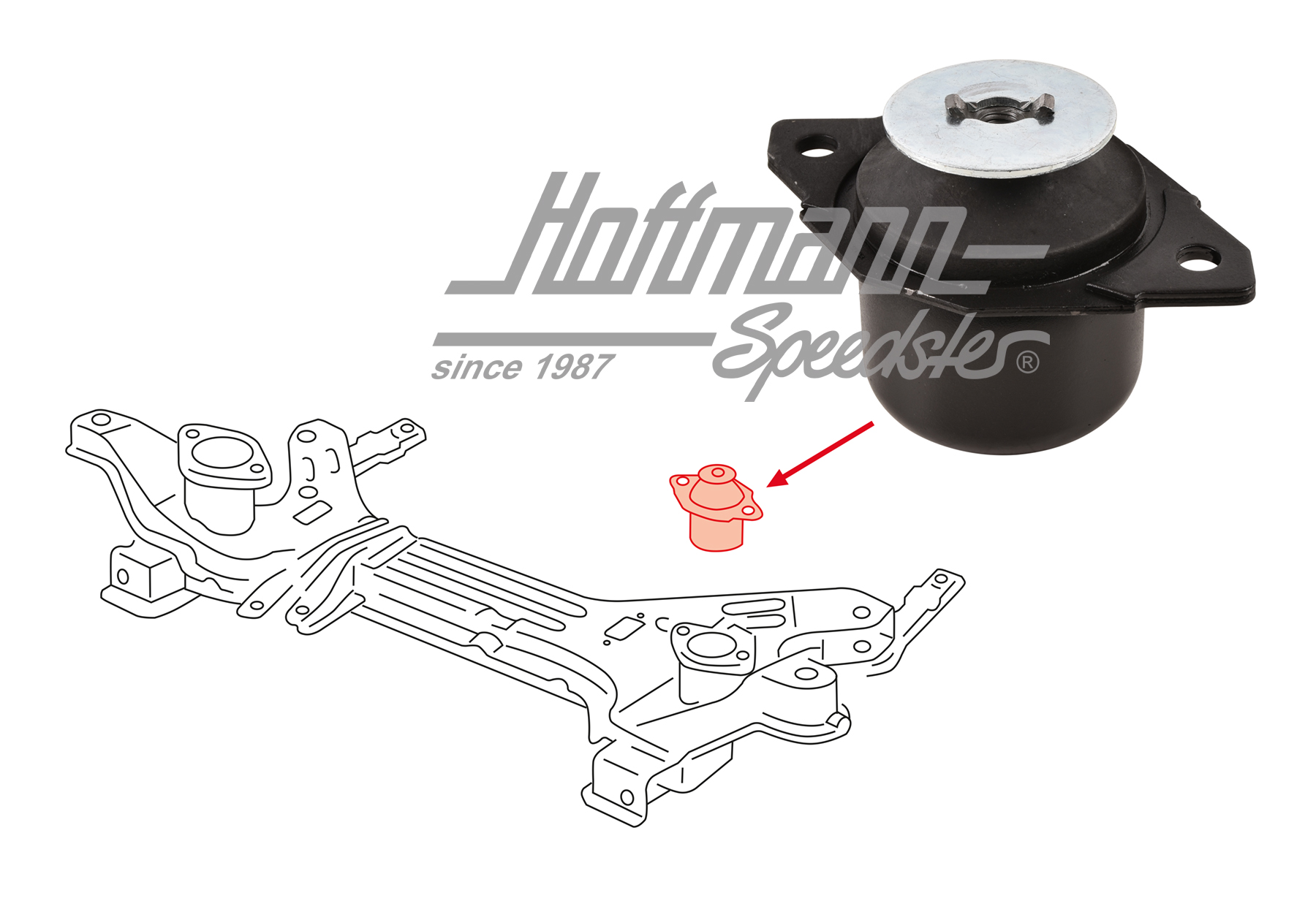 Gummilager, Motorträger, hinten, 1.9-2.0