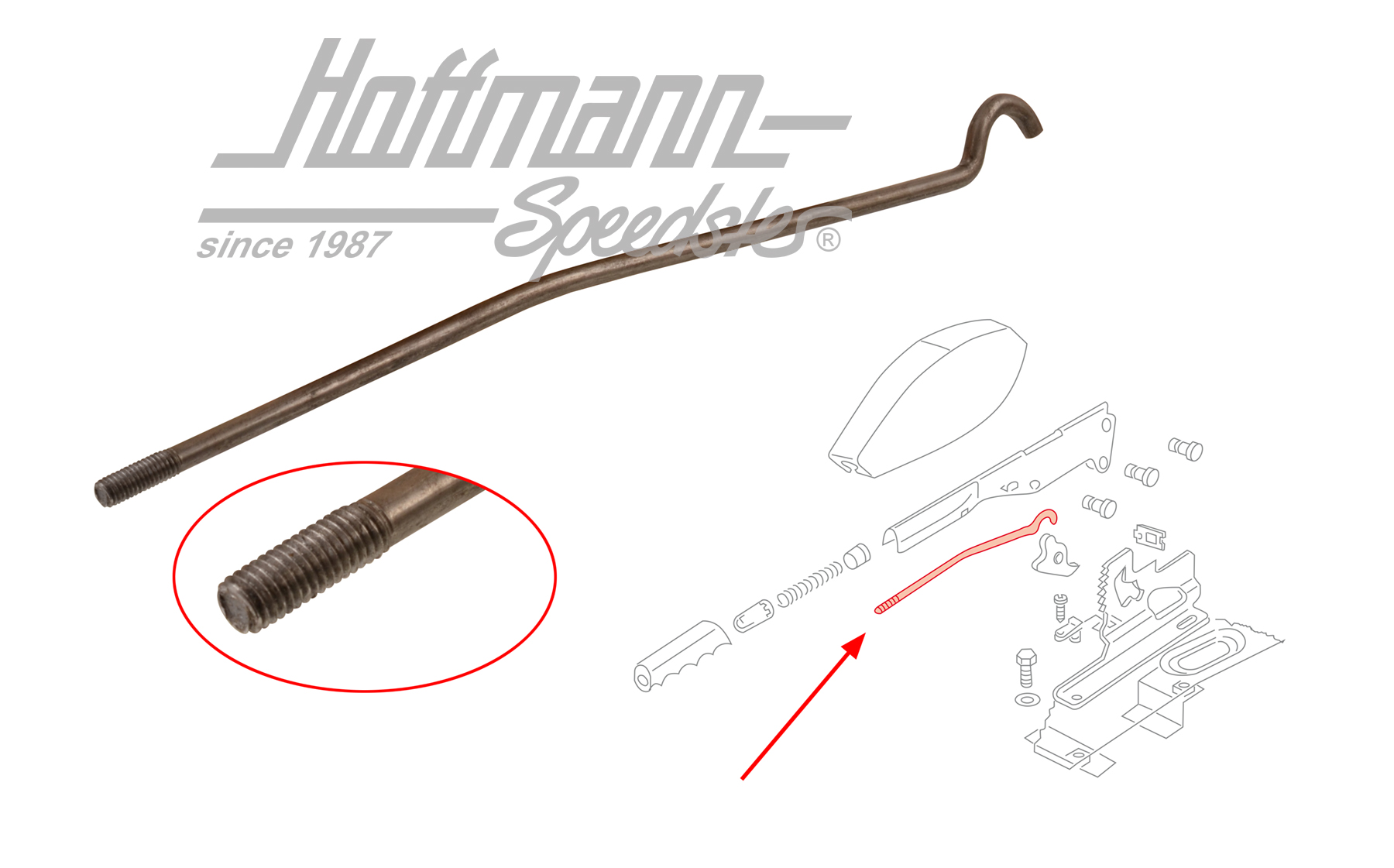 Stange, Sperrklinke, Handbremshebel