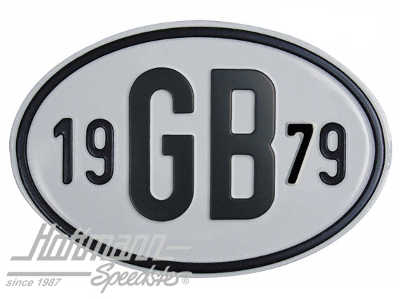 Nationalitätsschild "GB", "1979", Alu