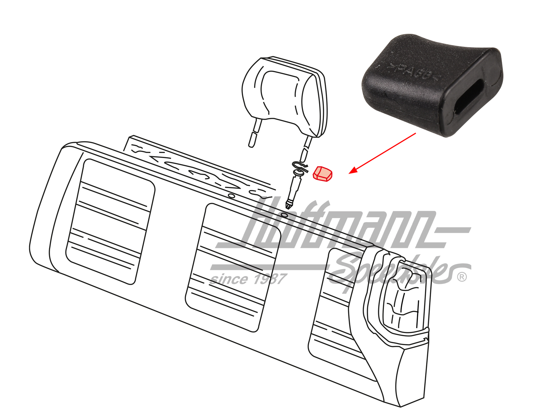 Knopf, Kopfstützenbefestigung, T3/T4 Knopf, Kopfstützenbefestigung, T3/T4