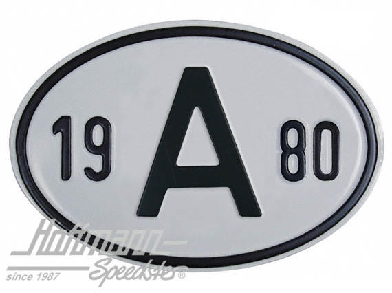 Nationalitätsschild "A", "1980", Alu