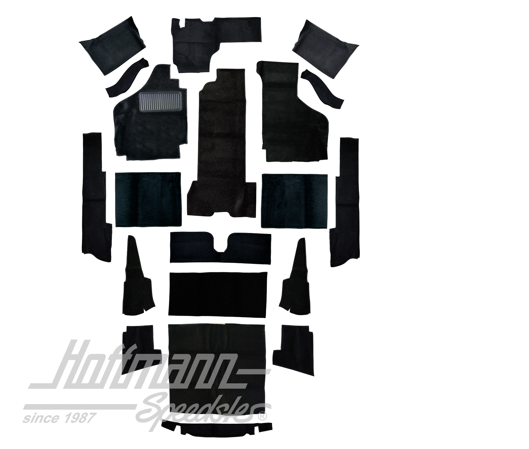 Teppichsatz, Karmann Cabrio, schwarz, 8.68-, Velour Teppichsatz, Karmann Cabrio, schwarz, 8.68-, Velour
