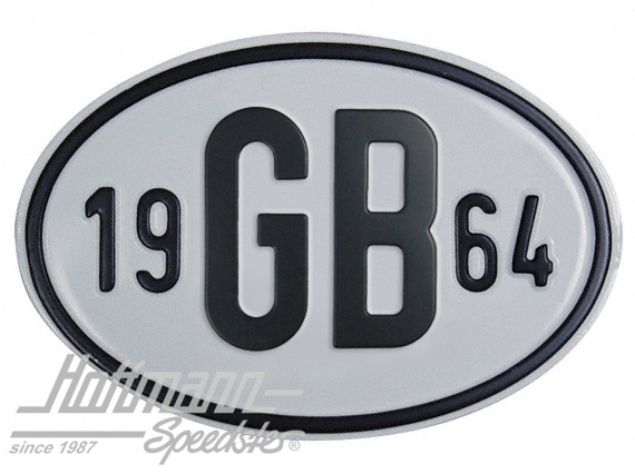 Nationalitätsschild "GB", "1964", Alu