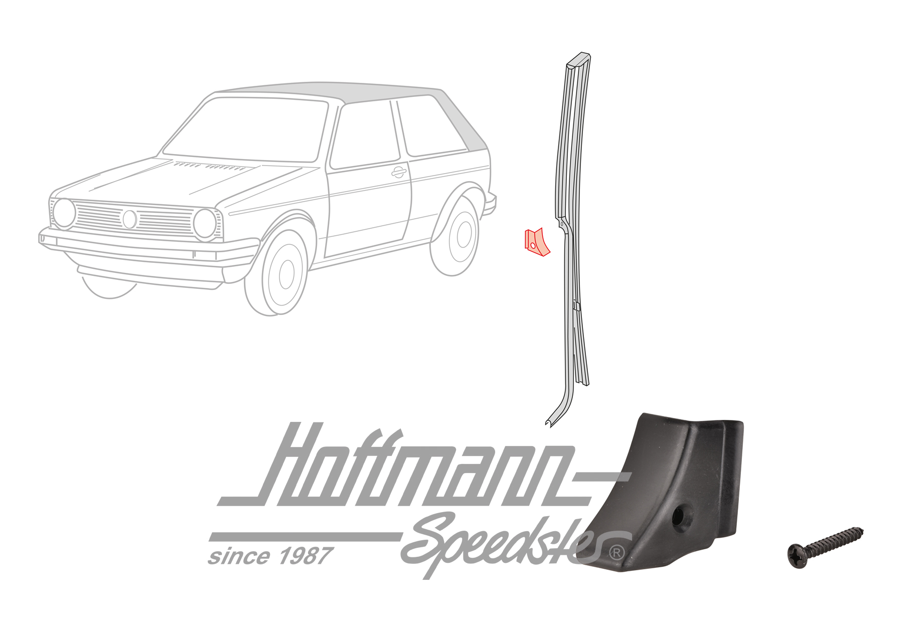 Blende, B-Säule, Golf 1 Cabrio, links