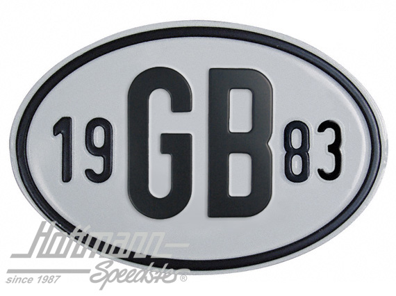 Nationalitätsschild "GB", "1983", Alu