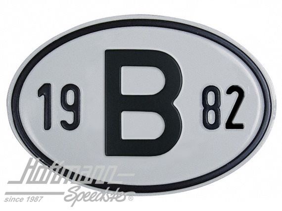 Nationalitätsschild "B", "1982", Alu