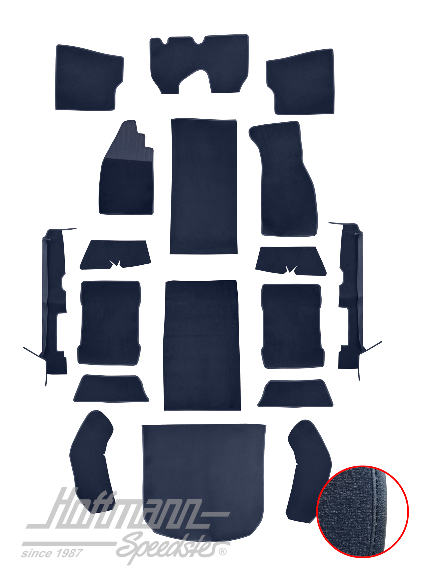 Teppichsatz für Limousine, 8.72-, blau Teppichsatz für Limousine, 8.72-, blau