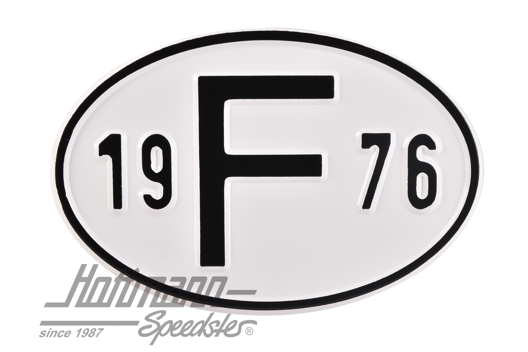 Nationalitätsschild "F", "1976", Alu