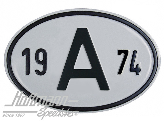 Nationalitätsschild "A", "1974", Alu