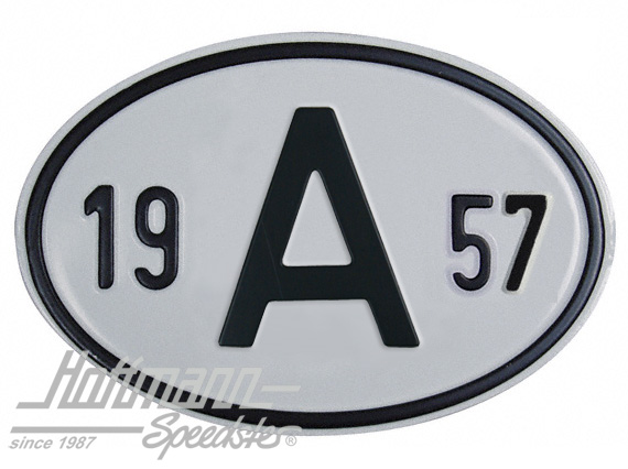 Nationalitätsschild "A", "1957", Alu Nationalitätsschild "A", "1957", Alu