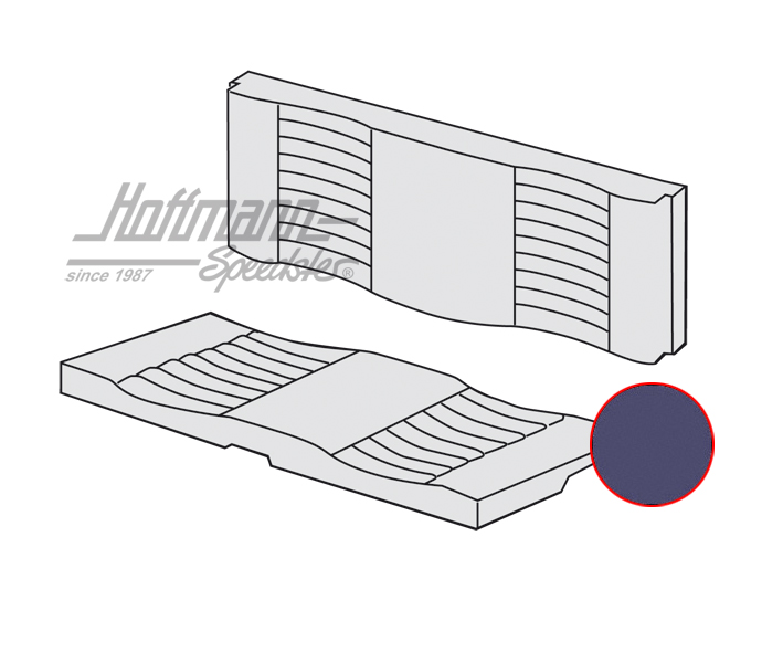 Sitzbankbezug, Karmann Cabrio, 55-71, blau Sitzbankbezug, Karmann Cabrio, 55-71, blau
