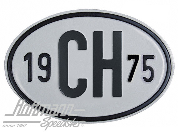 Nationalitätsschild "CH", "1975", Alu