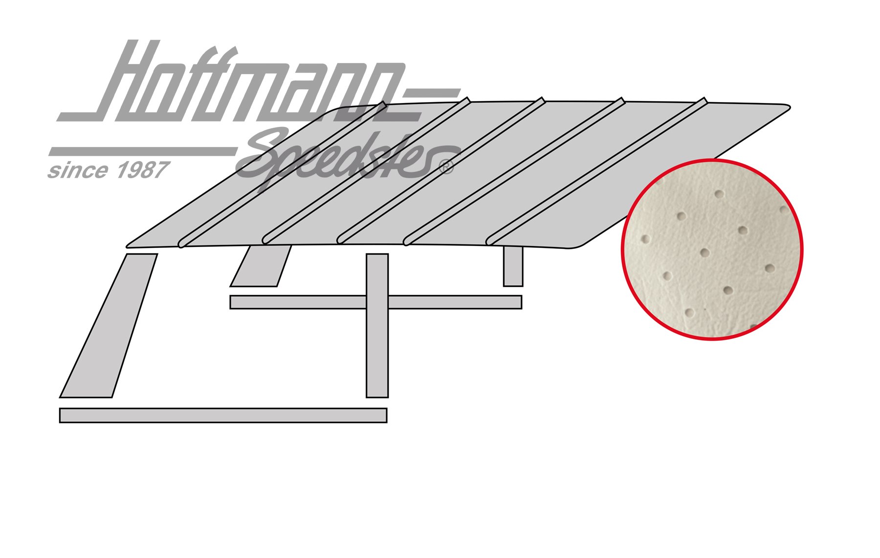 Himmel, Stufenheck, perforiert, altweiß Himmel, Stufenheck, perforiert, altweiß