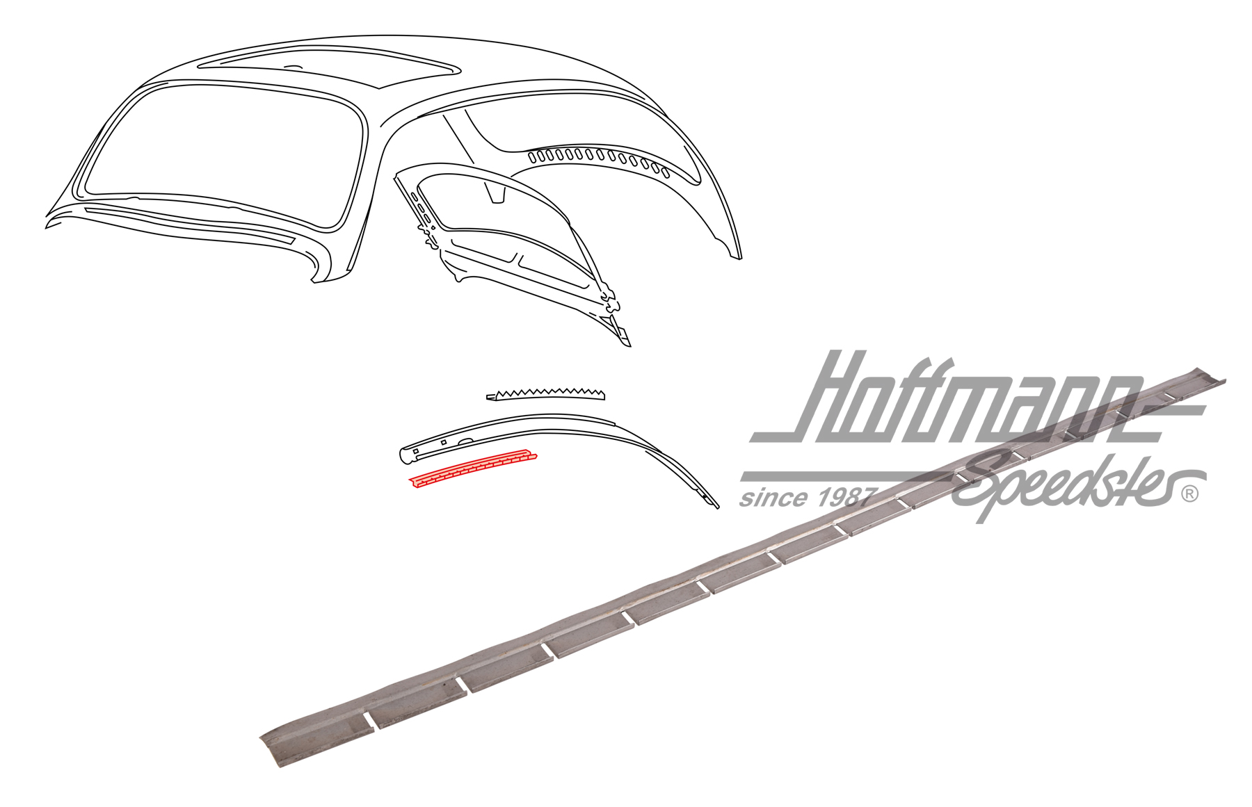 Klemmleiste, Himmel, hinten, 554mm Klemmleiste, Himmel, hinten, 554mm