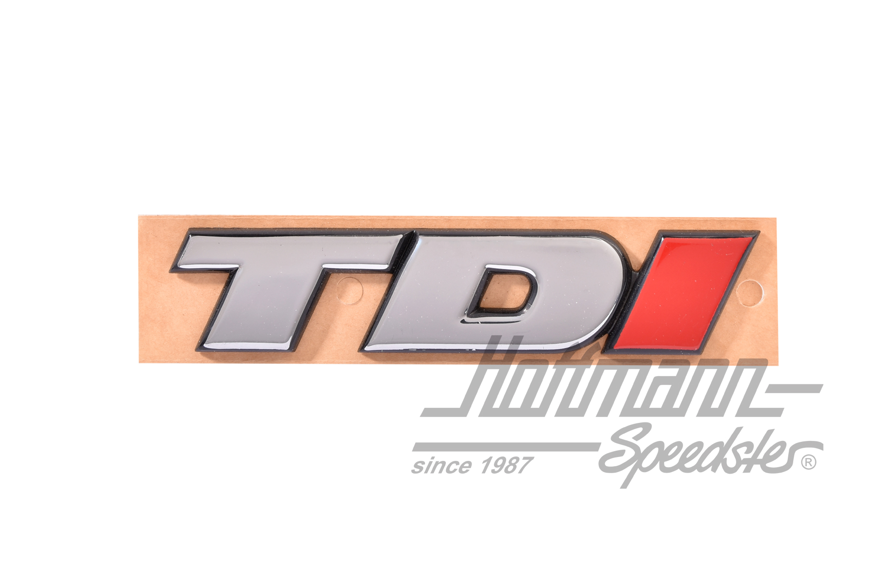 Schriftzug, hinten, TDI, Chrom/rot