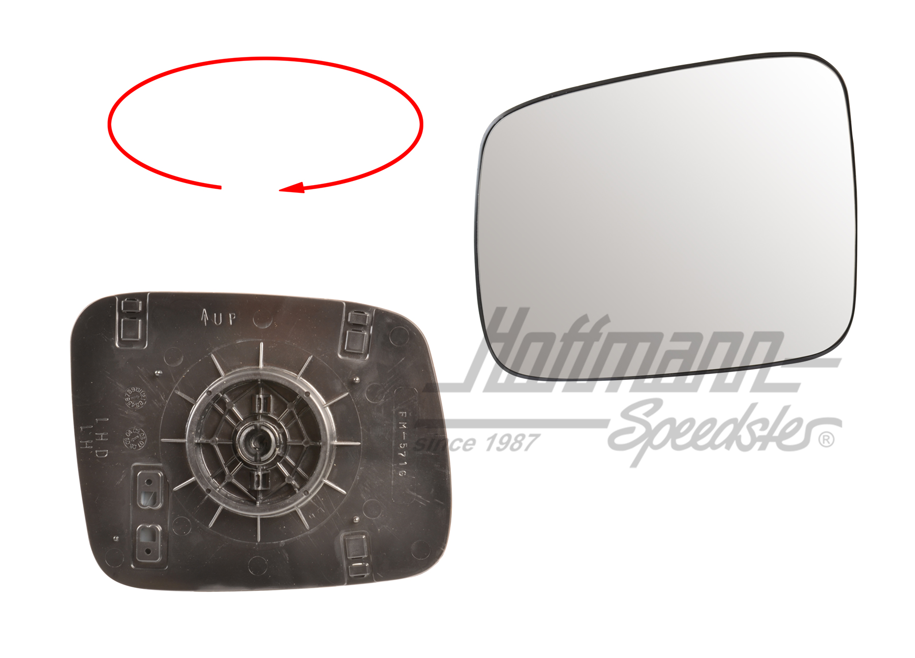 Spiegelglas, plan, links