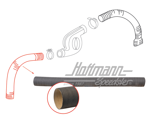 Heizungsschlauch, Pappe, 1.7-2.0, links Heizungsschlauch, Pappe, 1.7-2.0, links