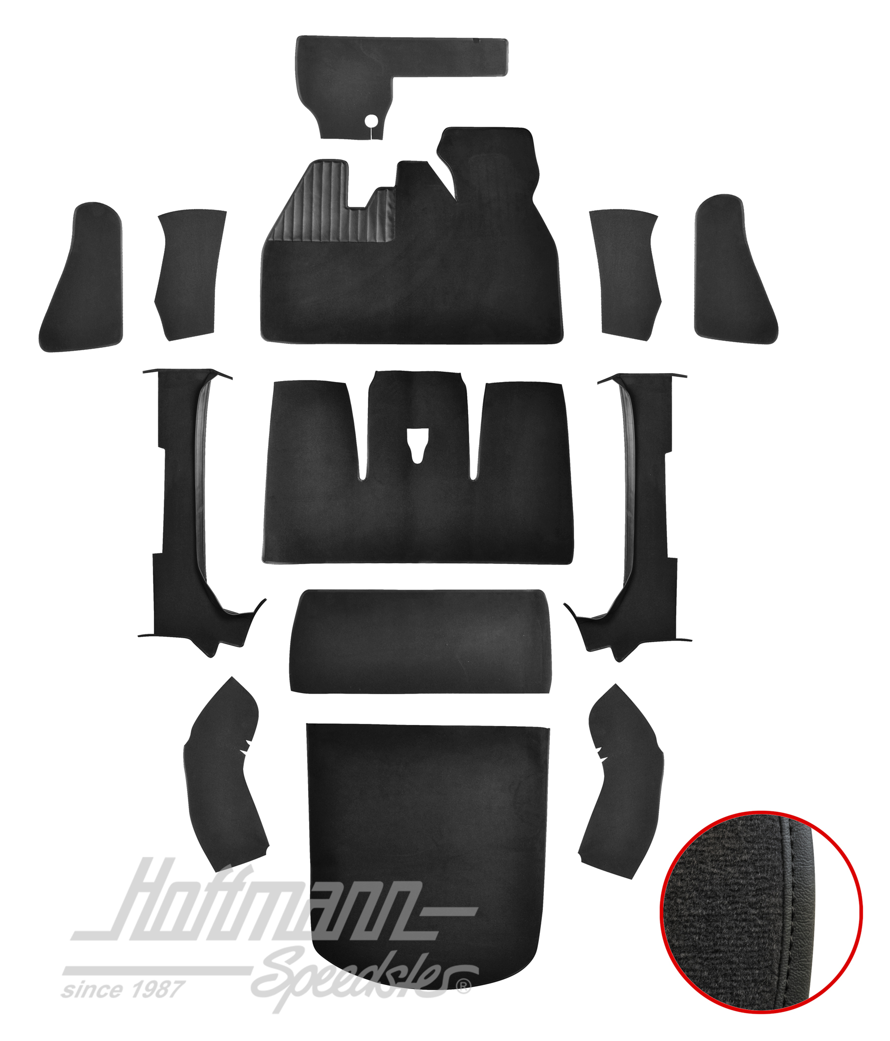 Teppichsatz für Cabrio, 1302, schwarz