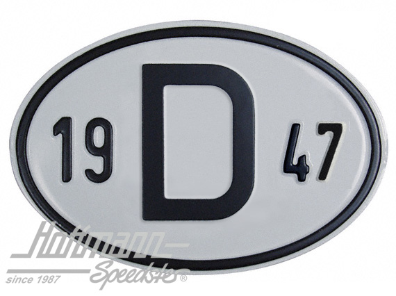 Nationalitätsschild "D", "1947", Alu
