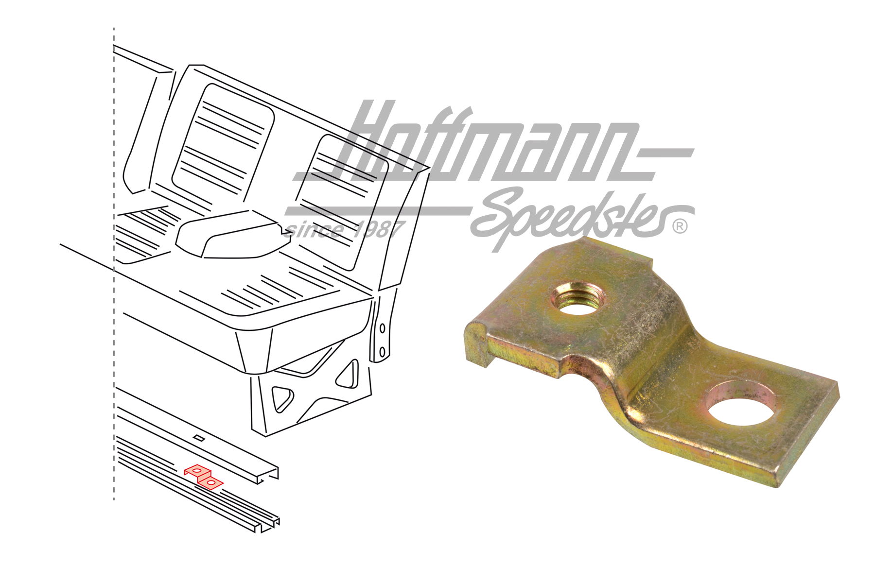 Halter, Sitzschiene, Sitzbank Caravelle Halter, Sitzschiene, Sitzbank Caravelle