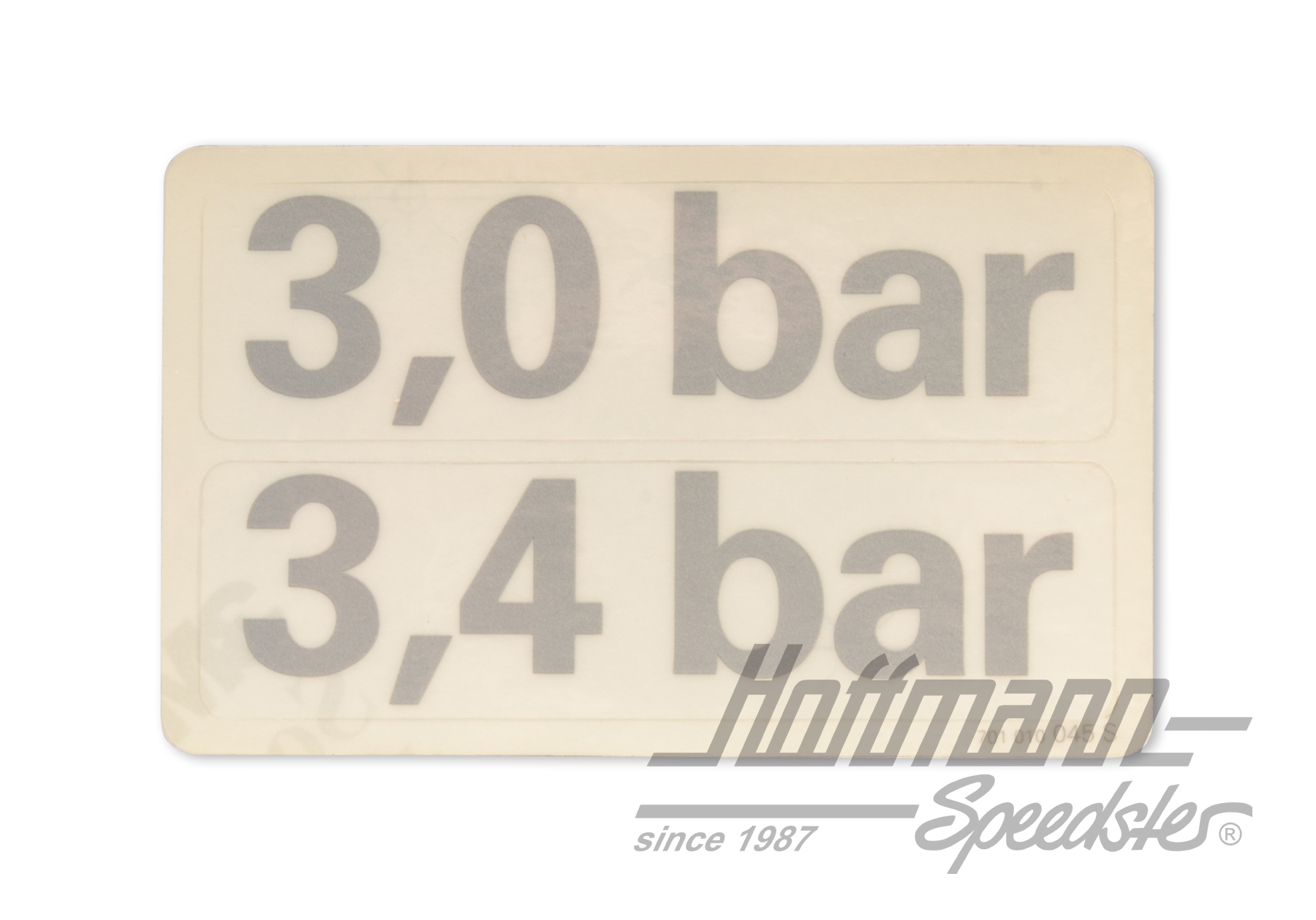 Aufkleber "Reifendruck", 3.0/3.4bar