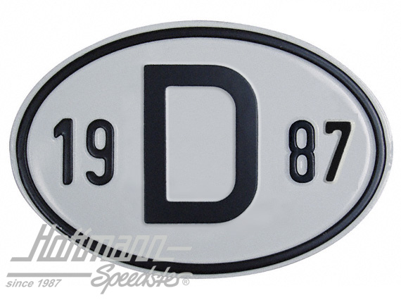 Nationalitätsschild "D", "1987", Alu