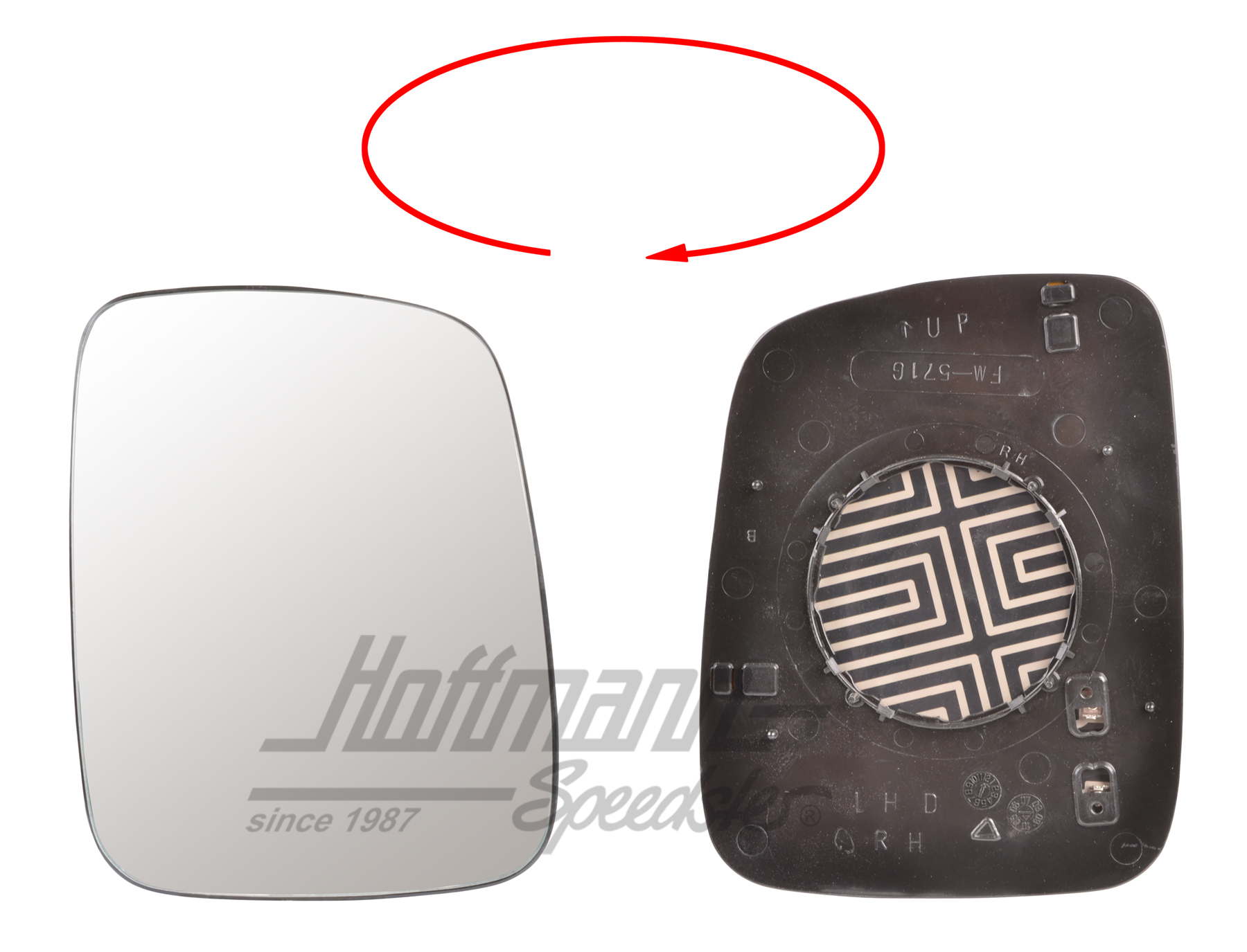 Spiegelglas, elektrisch, konvex, rechts Spiegelglas, elektrisch, konvex, rechts