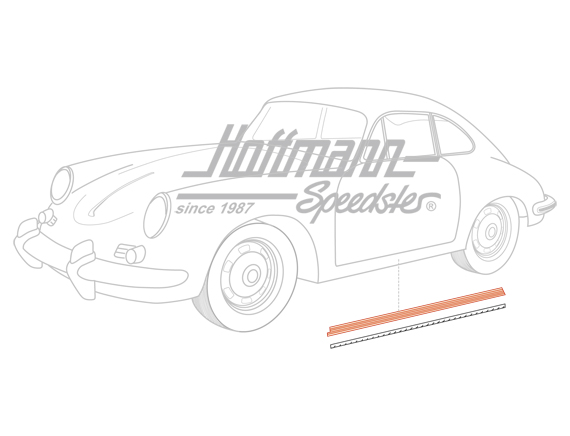 Unterlage, Türschweller, Porsche 356,links