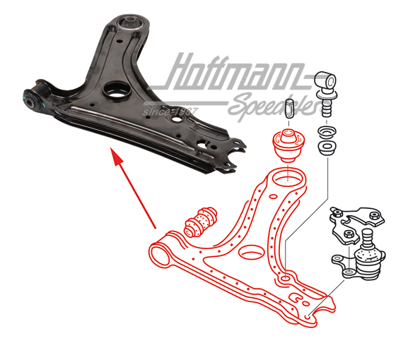 Querlenker, Golf 2, mit Gummilager Querlenker, Golf 2, mit Gummilager