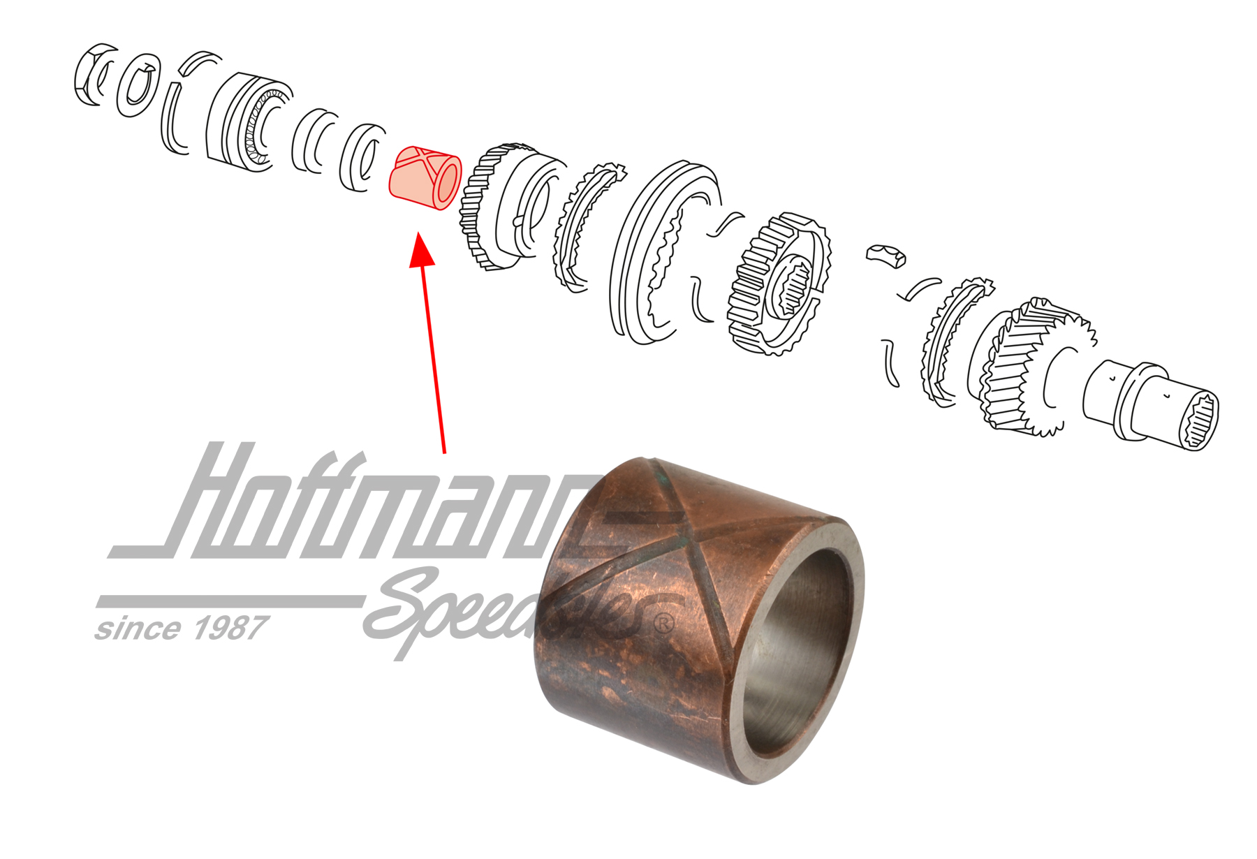 Buchse, Zahnrad 4-Gang, Triebling, 52-60
