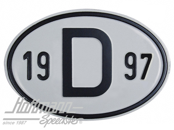 Nationalitätsschild "D", "1997", Alu