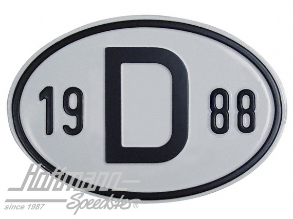Nationalitätsschild "D", "1988", Alu