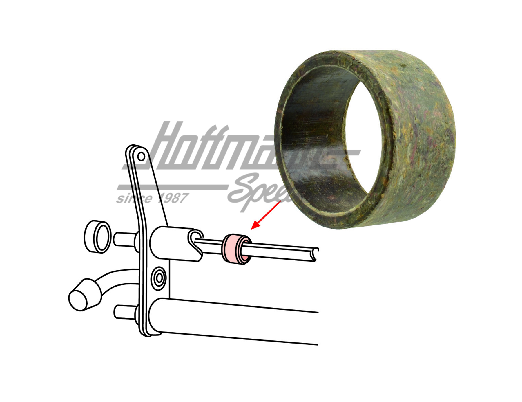 Buchse, Vorderachse, Traghebel,Duroplast