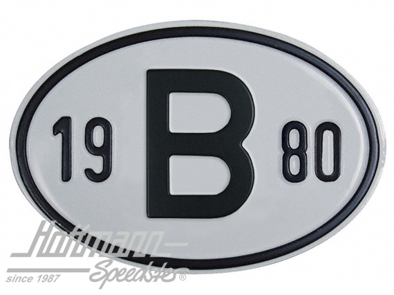 Nationalitätsschild "B", "1980", Alu