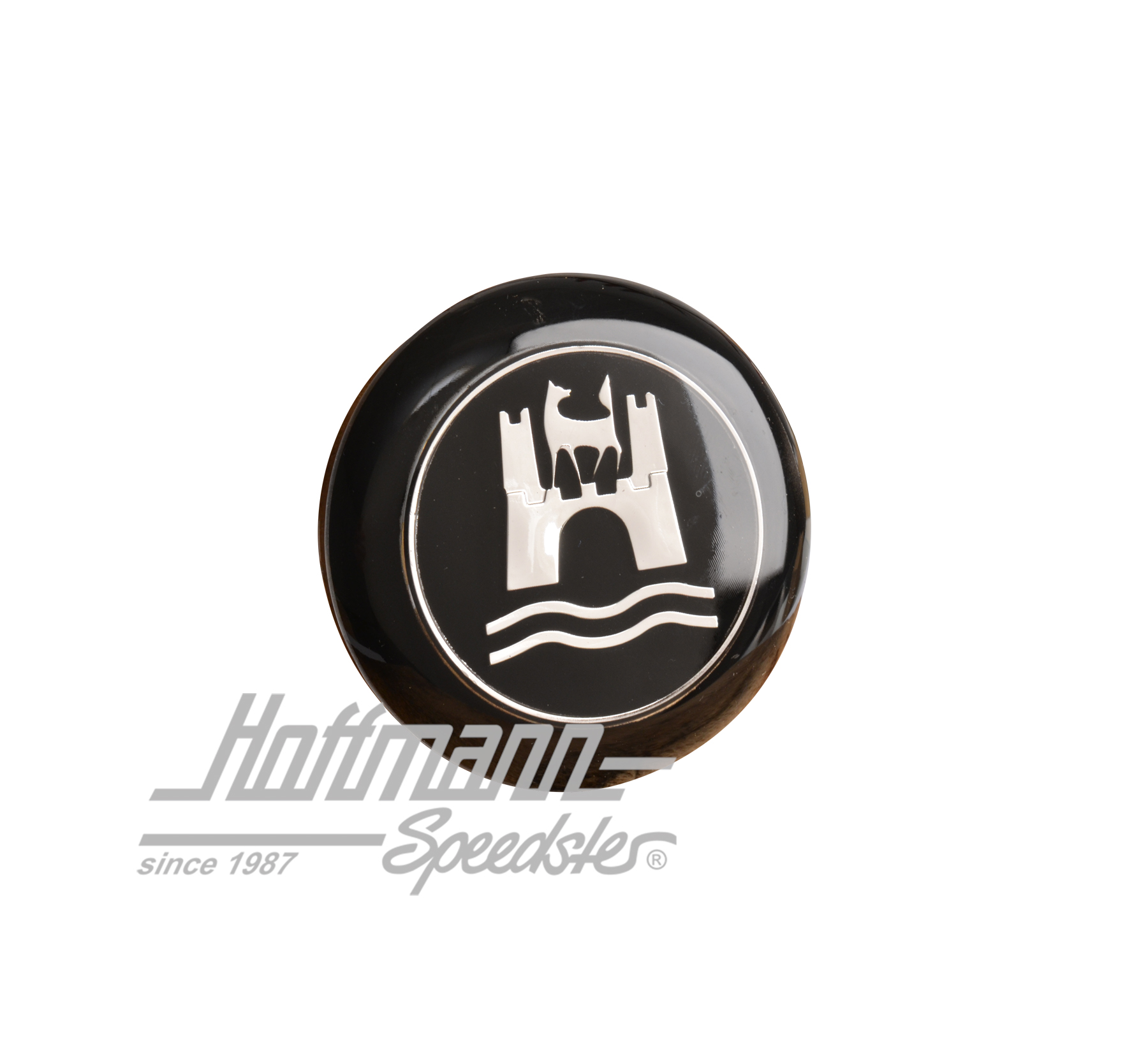 Hupenknopf, schwarz/silber, 8.59-7.71