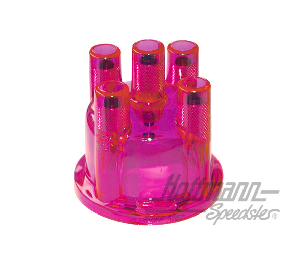 Verteilerkappe, transparent, Neon pink