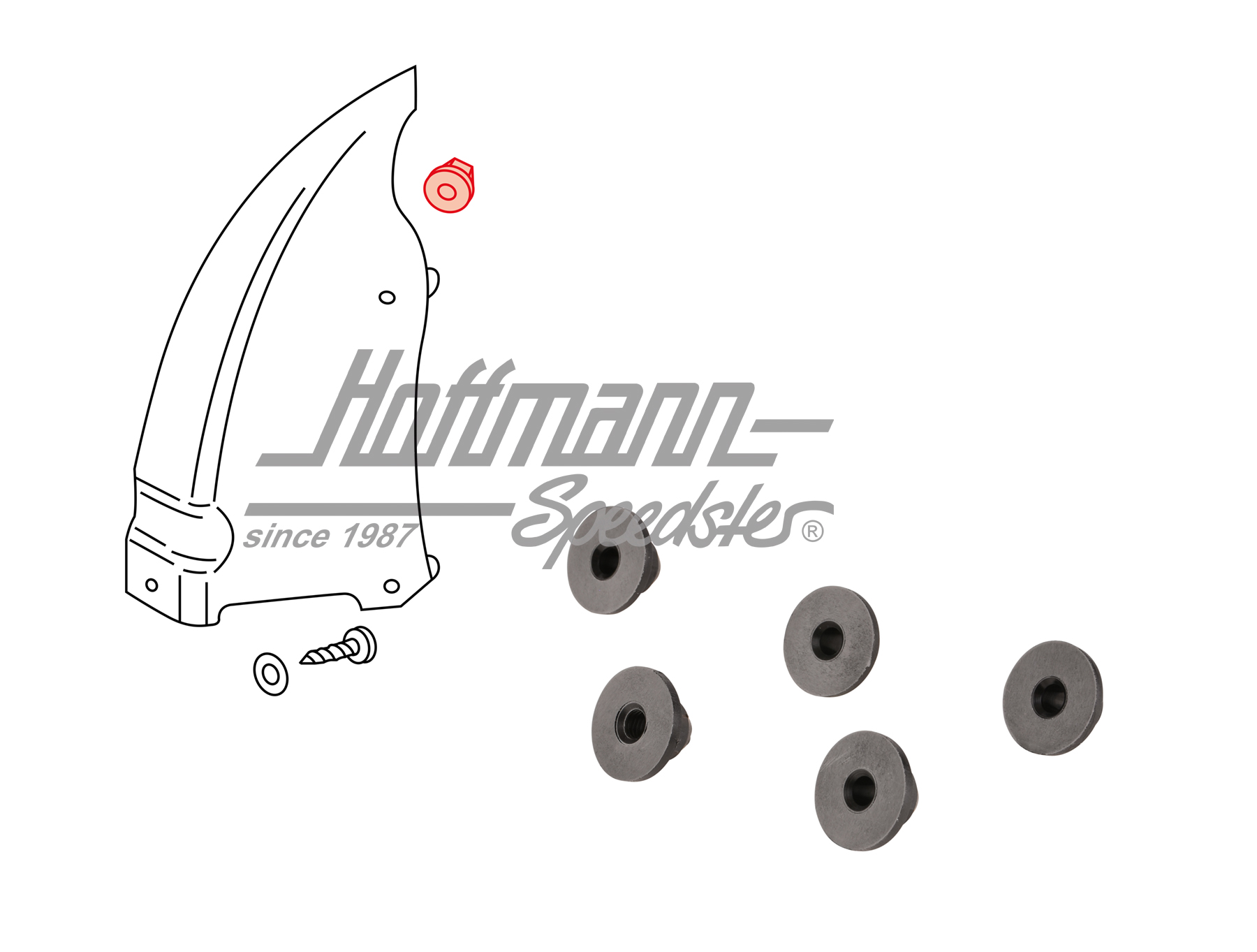 Kunststoffmuttern, Abdeckung (5 Stück) Kunststoffmuttern, Abdeckung (5 Stück)